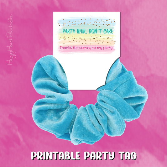 Scrunchie Birthday Favor Tag