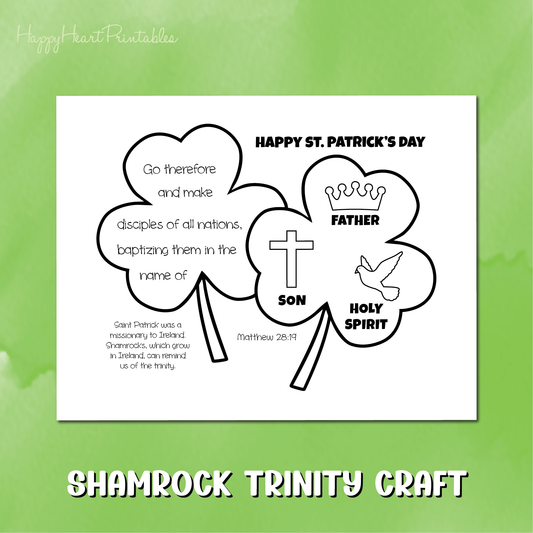 Shamrock Trinity Printable St. Patrick's Day Craft