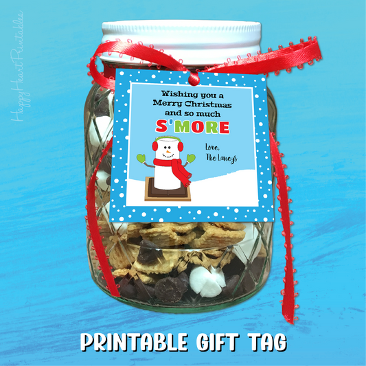 Christmas Smore Treat Tag - Christmas Favor Tag
