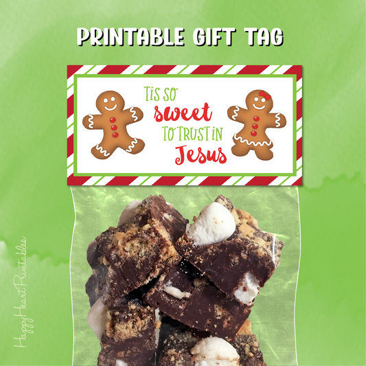 Christmas Treat Topper - Religious Christmas Favor Topper - Gingerbread Topper