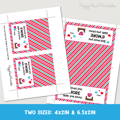 God Loves You - Smore Valentine Printable Topper