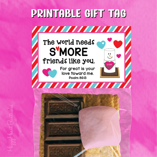 Smore Valentine Printable Treat Bag Topper