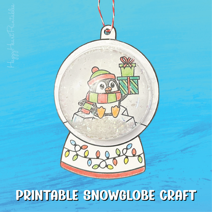 Penguin Snow Globe Christmas Ornament Craft