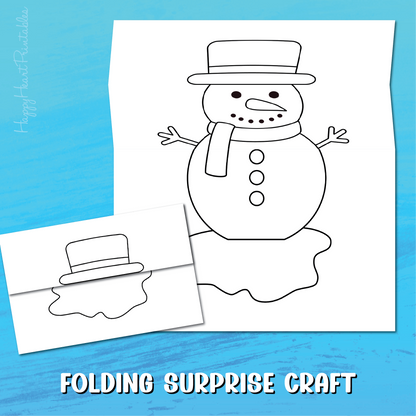 Melting Snowman Folding Surprise Craft