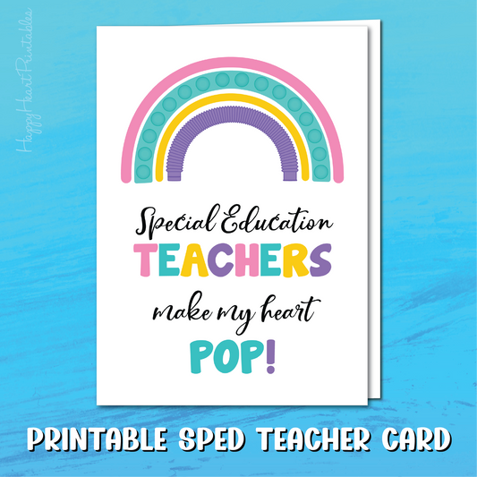 Special Education Teacher Appreciation Card - Printable