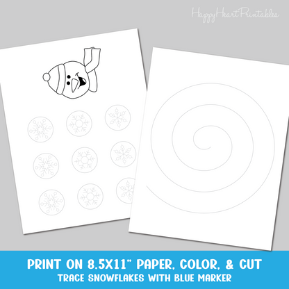 Snowman Spiral Printable Winter Craft