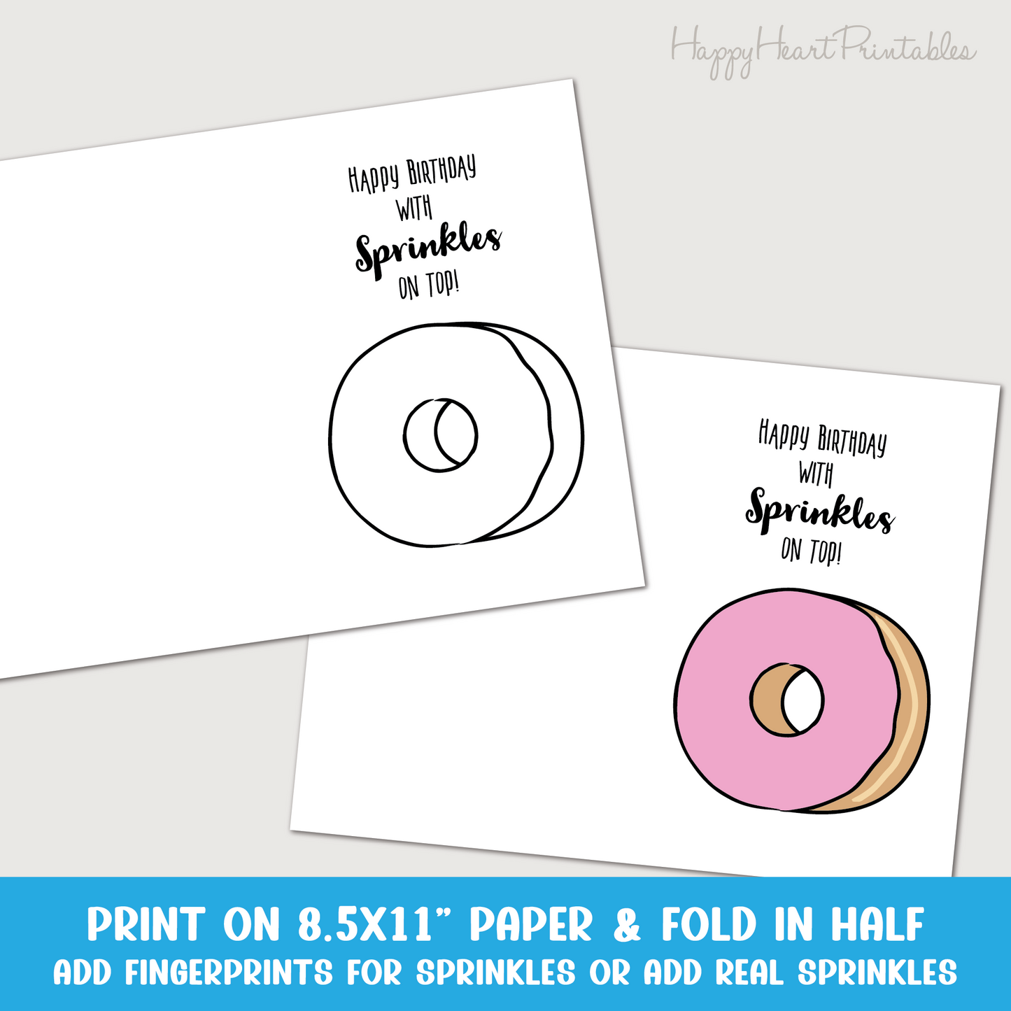 Fingerprint Donut Birthday Day Card Printable