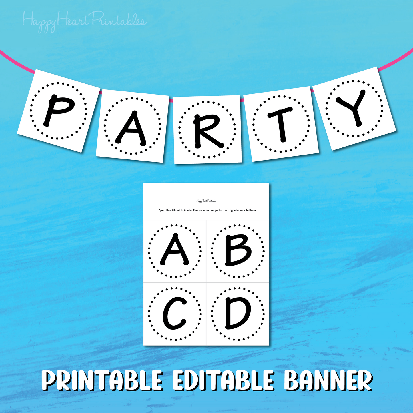 Editable Square Banner - Printable Square Banner Template