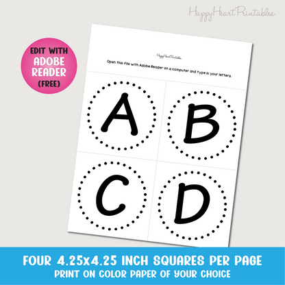 Editable Square Banner - Printable Square Banner Template
