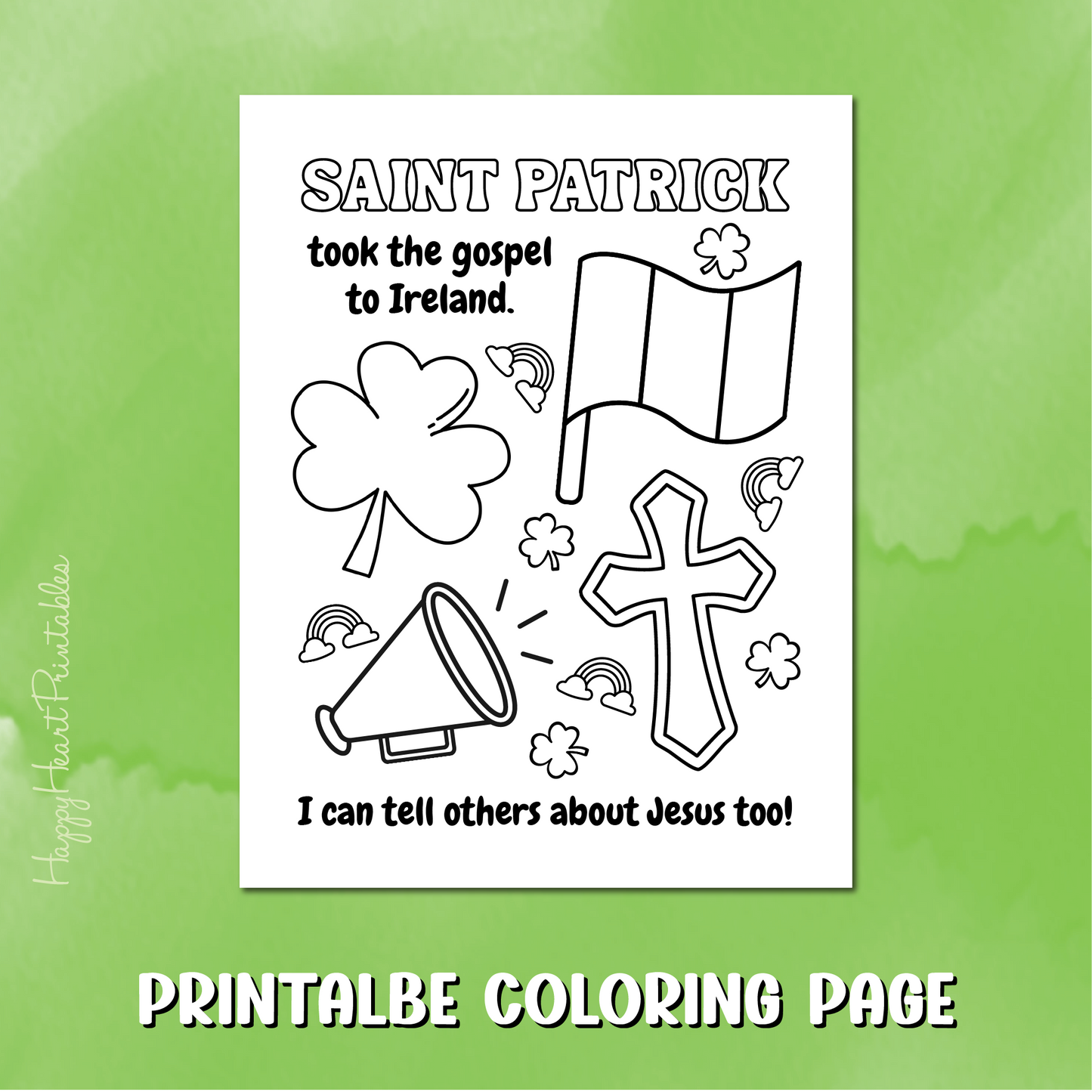 St. Patrick Christian Printable Coloring Page