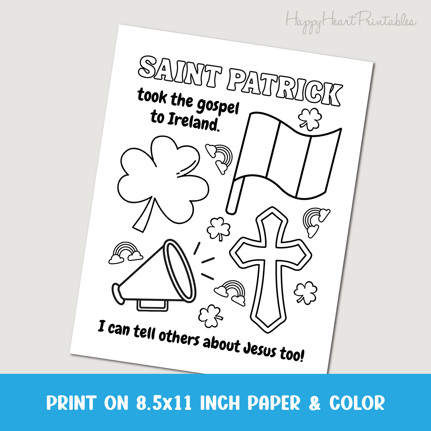 St. Patrick Christian Printable Coloring Page