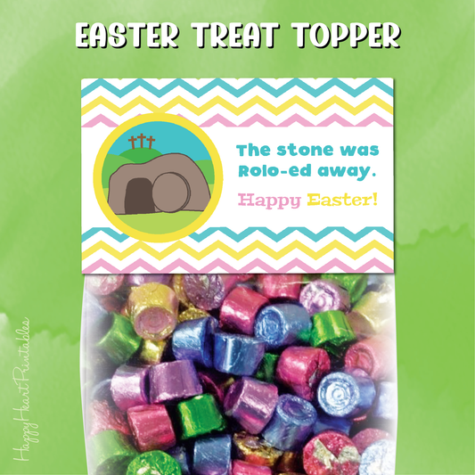 Christian Easter Treat Bag Topper for Rolos