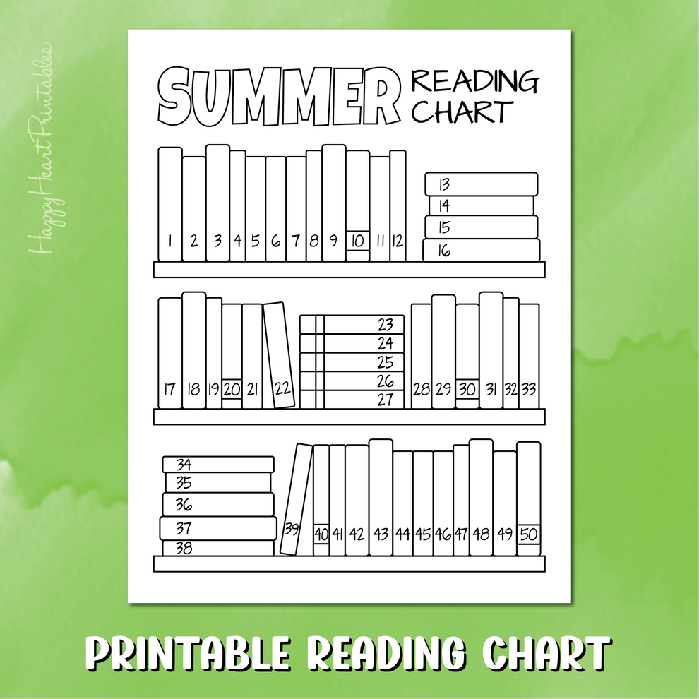 Printable Summer Reading Chart – Happy Heart Printables