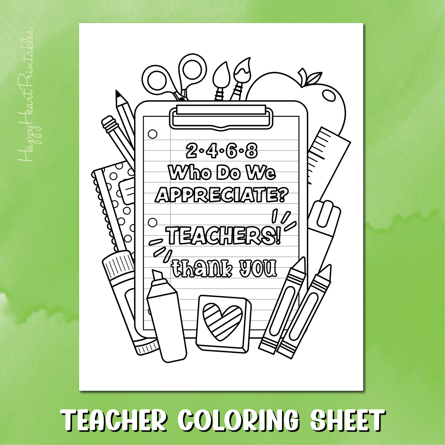Teacher Appreciation Coloring Sheet