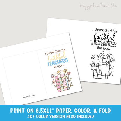 Christian Teacher Appreciation Printable Card
