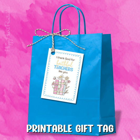 Christian Teacher Appreciation Printable Gift Tag