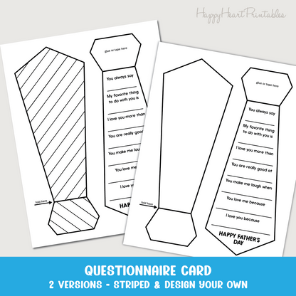 Printable Father's Day Tie Card