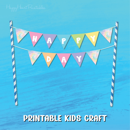 Printable Cake Bunting - Edit with Your Text