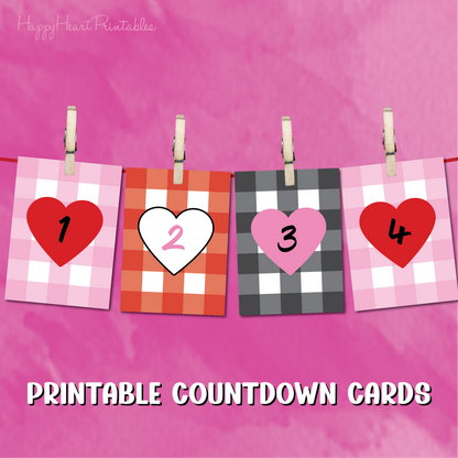 Printable Valentine's Day Countdown Cards