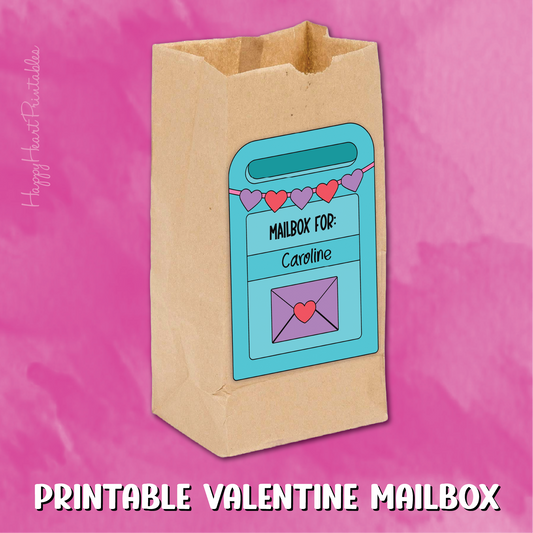 Valentine's Day Paper Bag Mailbox Printable