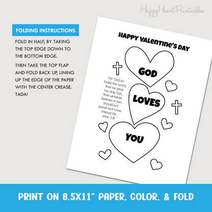 Valentine's Day Folding Surprise Craft or Card - God Loves you
