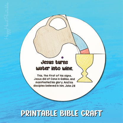Jesus Turns Water to Wine Printable Craft