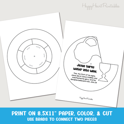 Jesus Turns Water to Wine Printable Craft