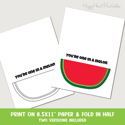 Watermelon Fingerprint Card - Fingerprint Watermelon Craft - Printable Fingerprint Card
