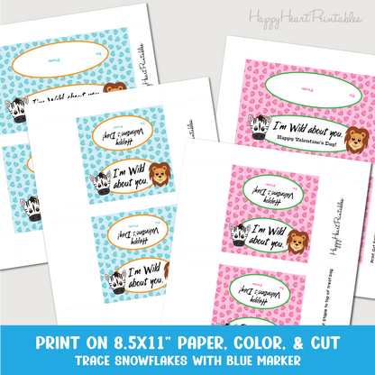 Wild About You Printable Valentine's Day Treat Bag Topper