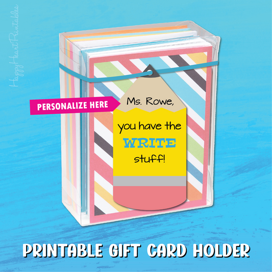 Teacher Pencil Gift Tag - Write Stuff